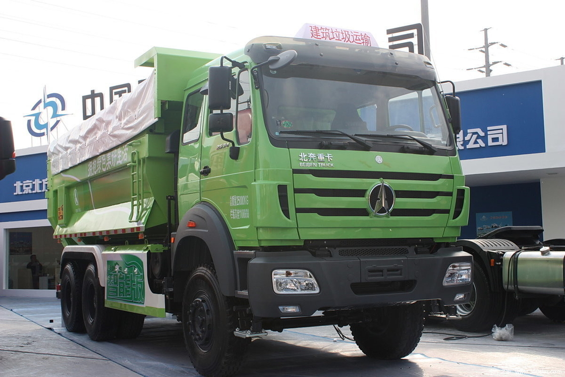 6*4 Drive Mode Bekas Truk Konstruksi Beiben 336hp Pengemudi Kiri Euro 4 Flat Cab