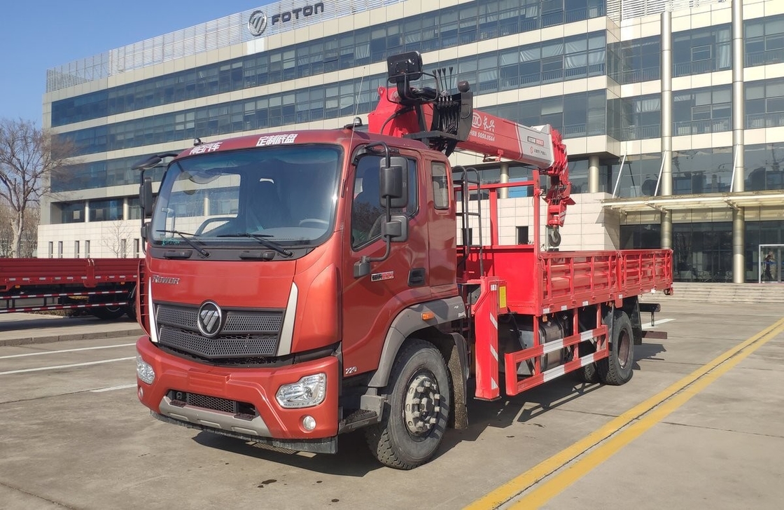 Foton Truck Mounted Crane 4*2 Drive Mode 9 Ton Single Cab 220hp Penggerak Kiri