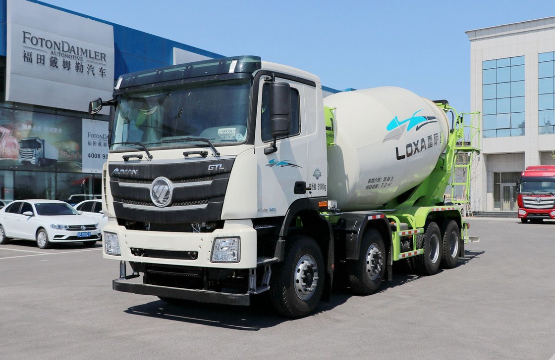 Truk Beton 7,7 Kubik Double Deff Foton GTL 8*4 Mixer Truk LOXA Tanker Baru