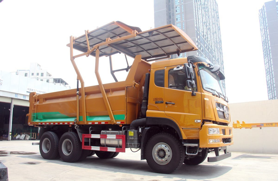 Truk Sino Baru Bangunan Perkotaan puing-puing 6*4 Drive Mode 10 Ban Atap Rendah Drive Kiri