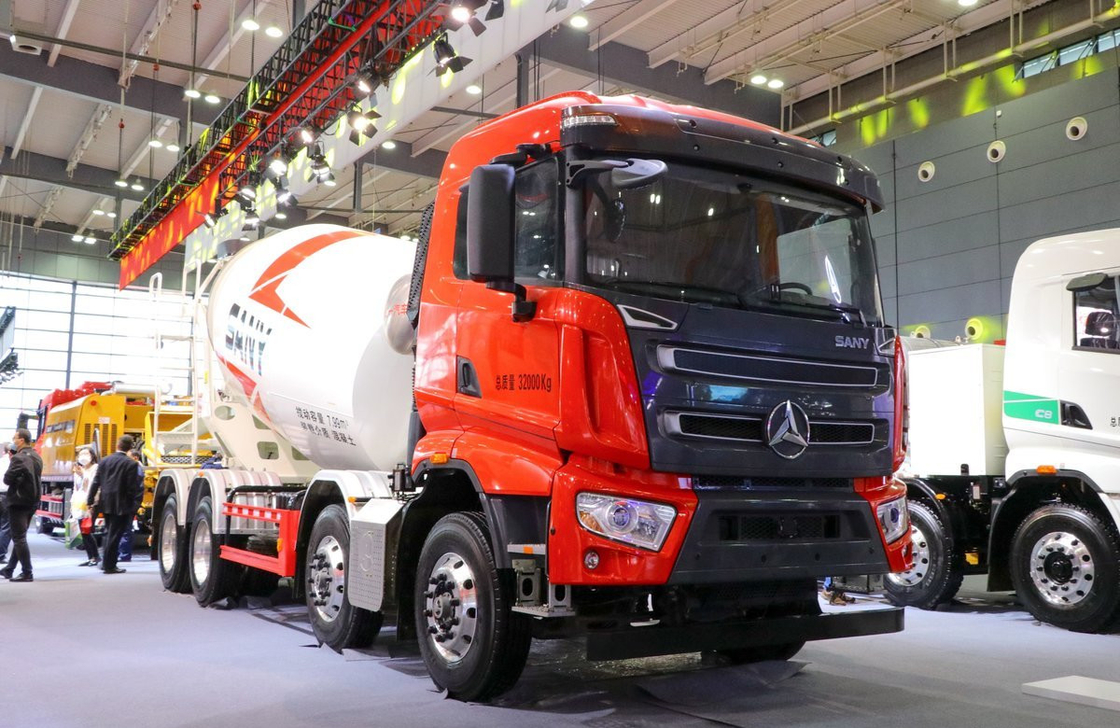 Truk Pengangkutan Beton 8×4 Sany Mixer 8 Kubik Hino Mesin 307hp 12 kecepatan Transmisi