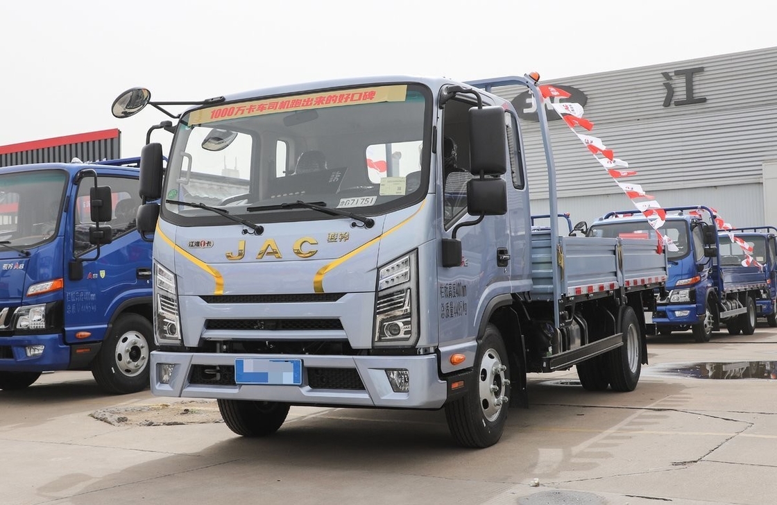 Box Cargo Truck JAC 4*2 Light Truck Flat Bed 6 Wheels Single Axle 4 Meter Box Panjang