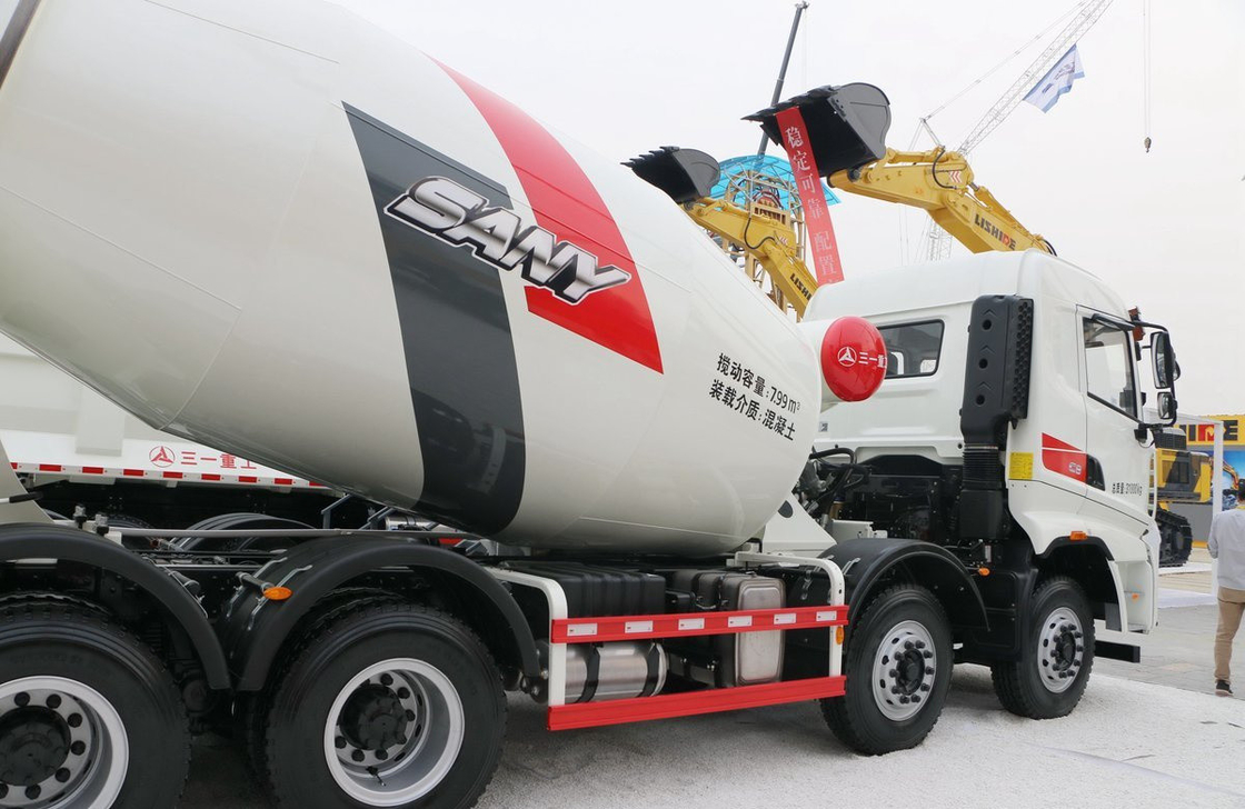 Truk Beton Untuk Dijual Sany Mixer Truk 8m3 Tanker Kapasitas 313hp Mesin Transmisi Cepat