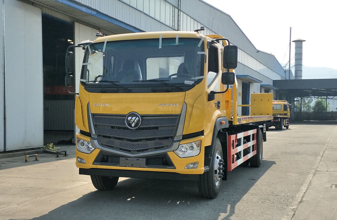 Truk Penghancur 7 Ton Mesin Diesel Foton 210hp Flat Bed 4*2 Mode Drive Panjang 10,5 Meter