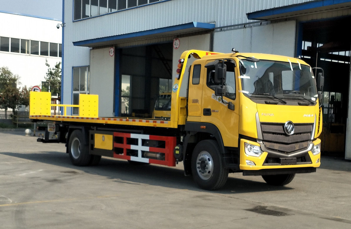 7 Ton Wrecker Truck Foton Cummins Mesin 210hp Flat Bed 4 * 2 Drive Mode 10,5 Meter Panjang