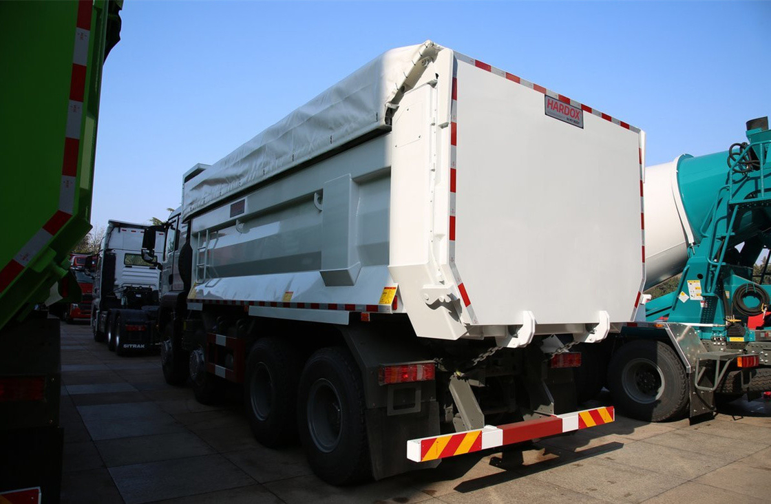 Truk dump untuk Sinotruck Sitrak memuat 40 ton 8 * 4 Putih Warna U-Tipe Box Heavy Duty