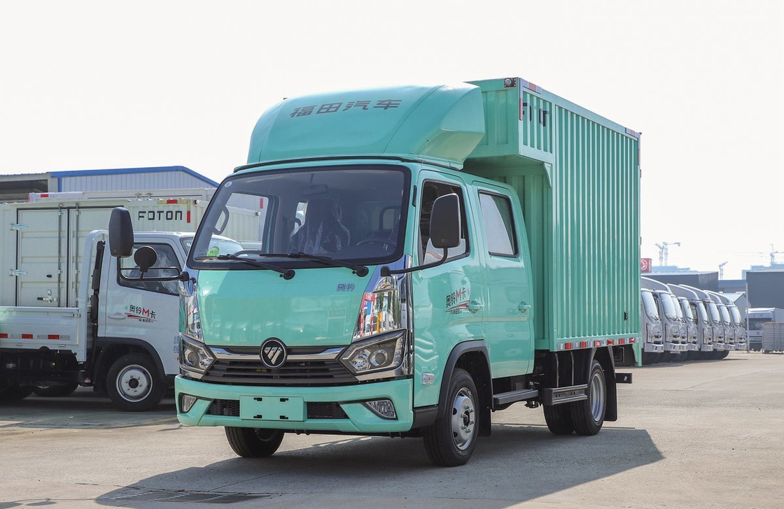 Truk Kargo Ringan Bekas 2.7 Meter Kotak Kontainer 2+3 Kursi Kabin Ganda Merek Cina Foton