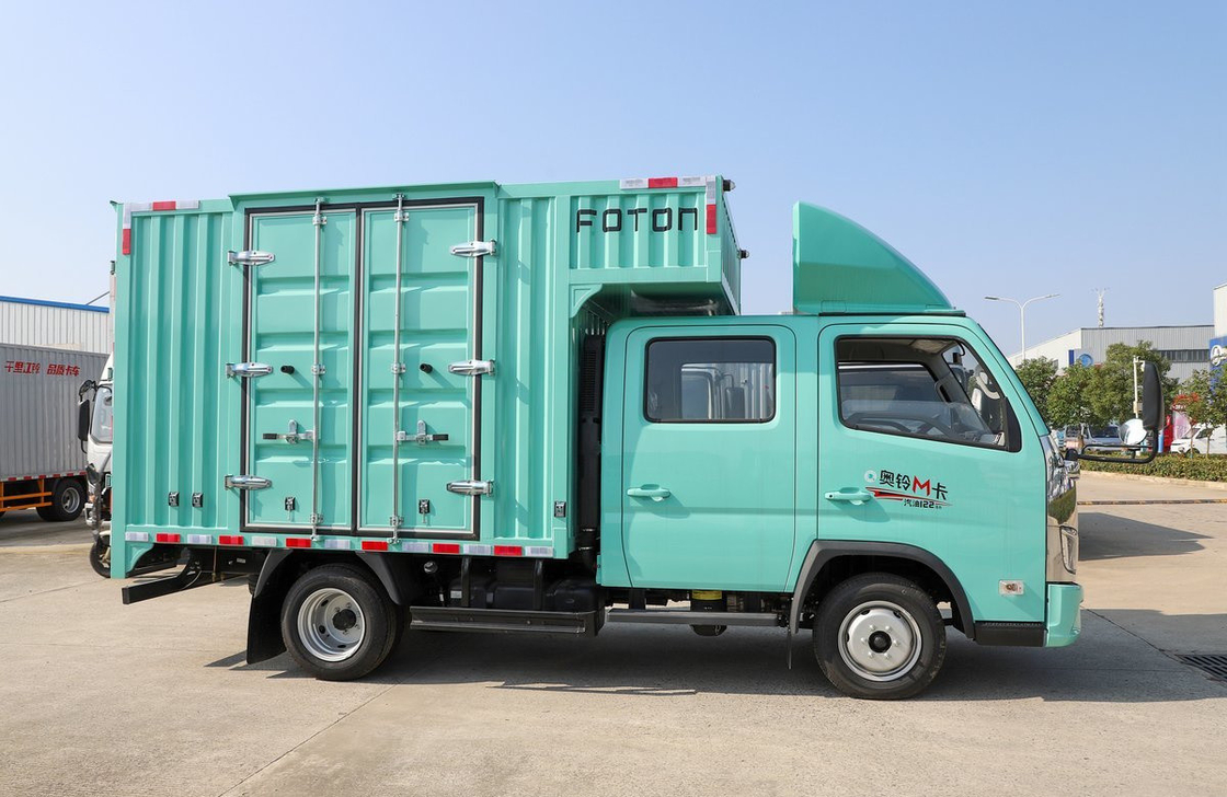 Truk Kargo Ringan Bekas 2.7 Meter Kotak Kontainer 2+3 Kursi Kabin Ganda Merek Cina Foton