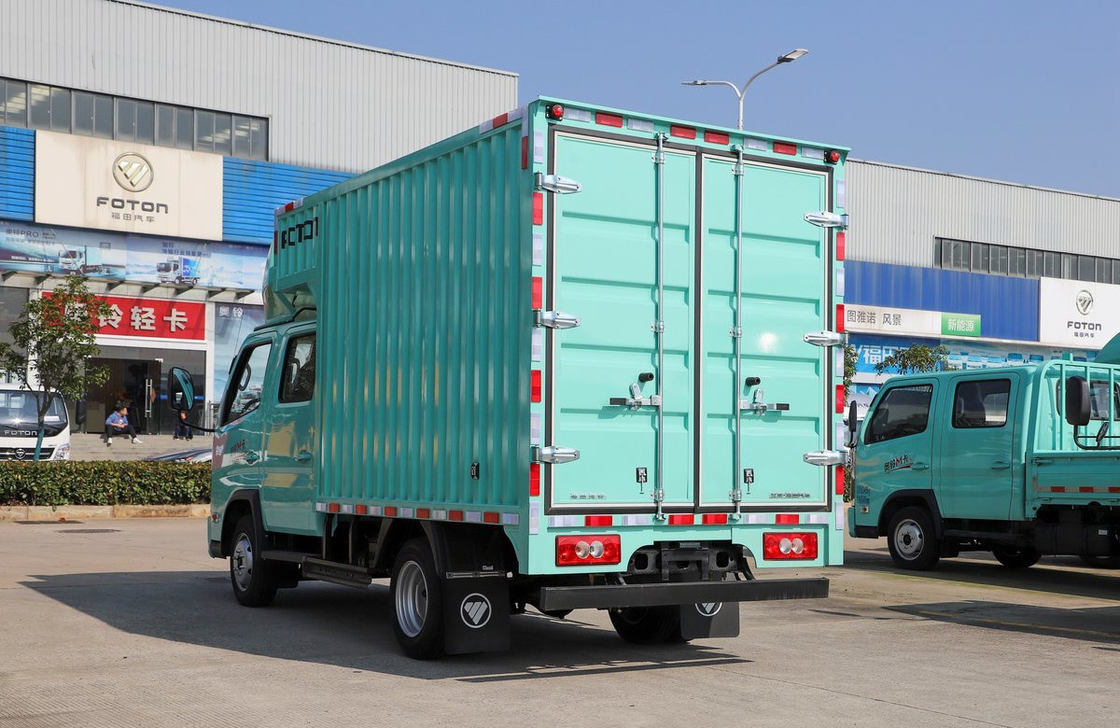 Truk Kargo Ringan Bekas 2.7 Meter Kotak Kontainer 2+3 Kursi Kabin Ganda Merek Cina Foton