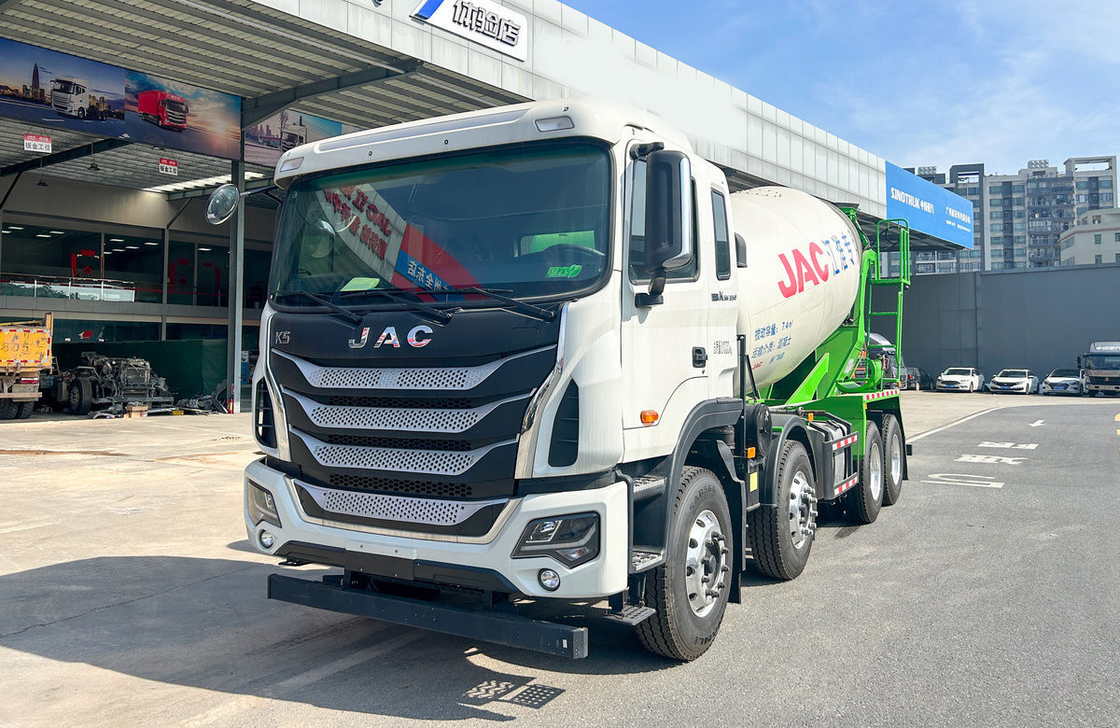 Truk Beton Mobil 7-8m3 Tanker Cement Mixer Truk Merek Cina JAC Yuchai 350hp