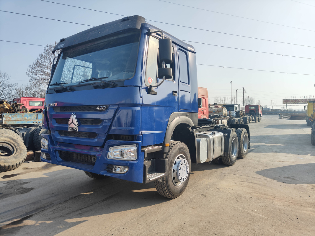 Digunakan 420 Howo Traktor Truk 6*4 Drive Mode 12 Roda Trailer Head Euro 3 Penggunaan Di Afrika