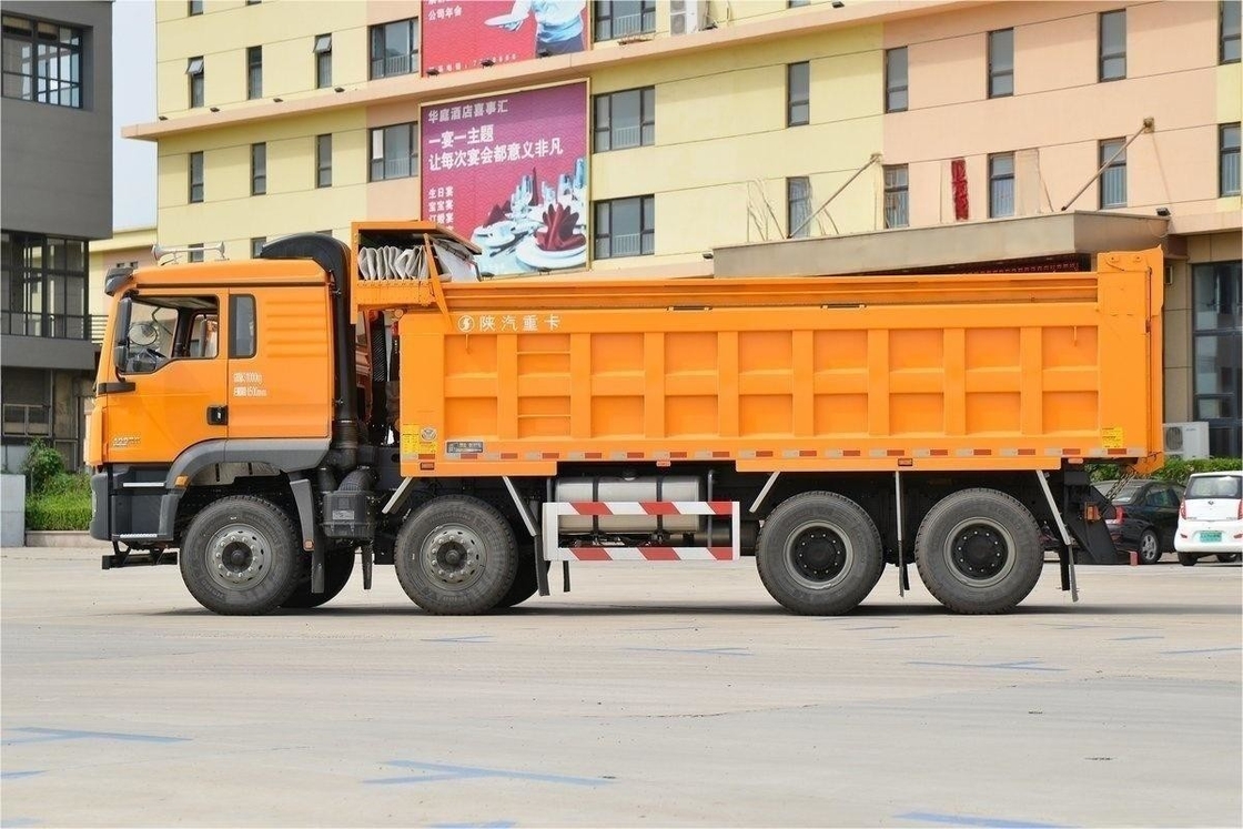 Standar Urban Construction Versi 400HP 8X4 6.8m Shacman Dump Truck Dengan Kain Bubuk