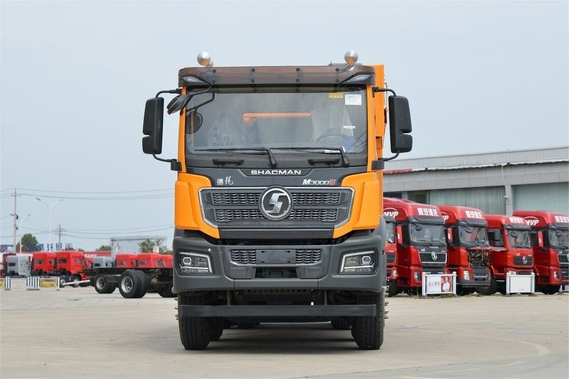 Standar Urban Construction Versi 400HP 8X4 6.8m Shacman Dump Truck Dengan Kain Bubuk