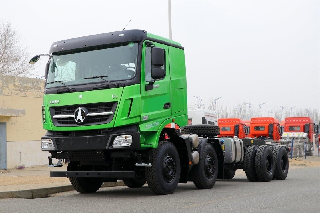 430HP 8X4 6,5m Airbag Shock-Absorbing Seat U-Bentuk Kargo Box Beiben Dump Truck Chassis