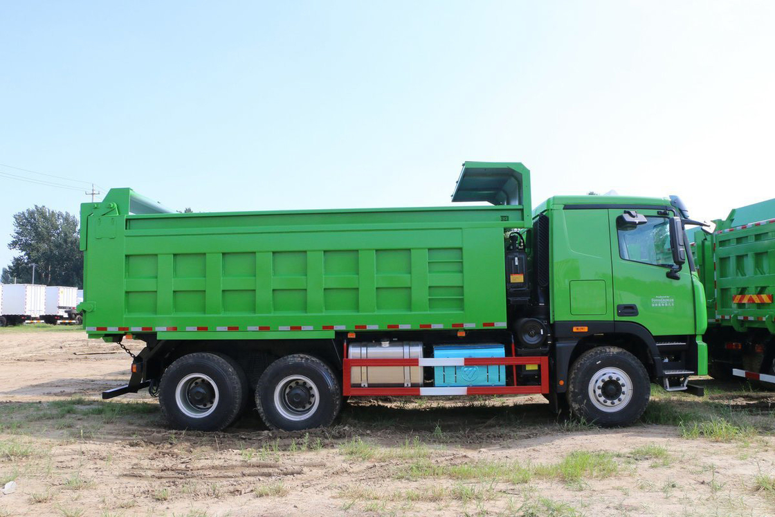Foton Auman GTL 9 Seri Truk Berat 400HP 6X4 5.6m U-Bentuk Kotak Kargo Top Cover Dump Truck