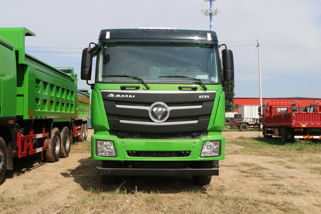Foton Auman GTL 9 Seri Truk Berat 400HP 6X4 5.6m U-Bentuk Kotak Kargo Top Cover Dump Truck