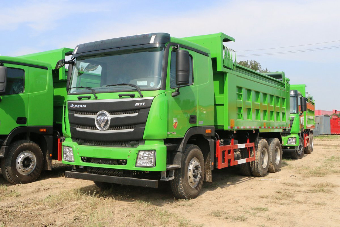 Foton Auman GTL 9 Seri Truk Berat 400HP 6X4 5.6m U-Bentuk Kotak Kargo Top Cover Dump Truck