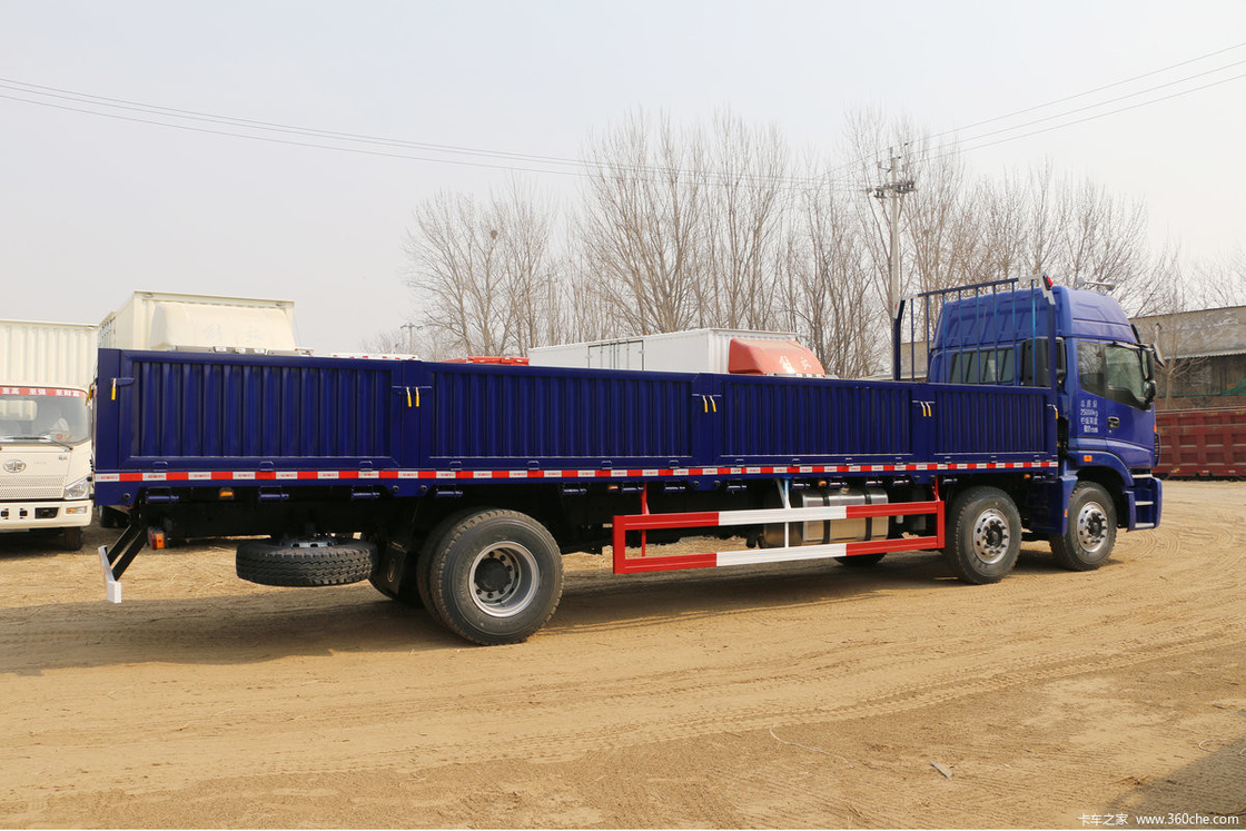6 Seri Truk Berat Foton Auman Flatbed Truk Diesel 8-Speed 245HP 6X2 9.53m Blue Body