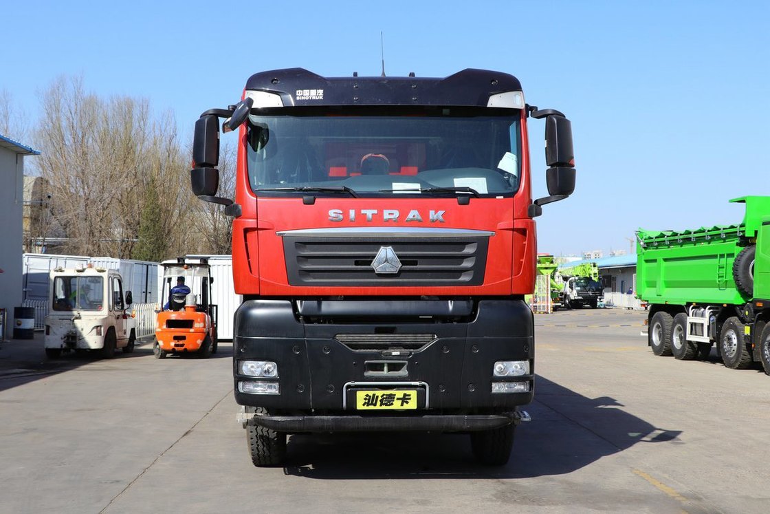 SITRAK G7 Dump Truck 12-Speed 400 HP 6X4 5.8m U-Bentuk Kontainer Dump Awak Merah Sinotruk