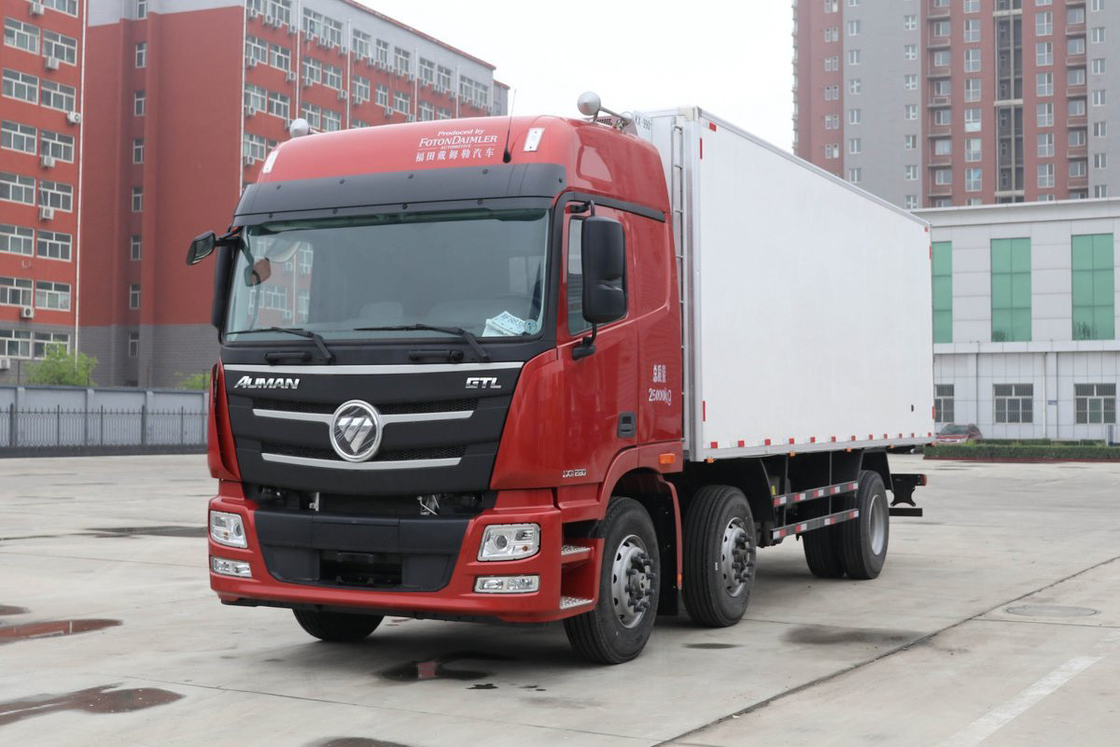 Foton GTL Heavy Truck Air conditioning atap tinggi Kursi setengah baris 280 Hp 6X2 9,45m Auman BJ5259 Truk pendingin
