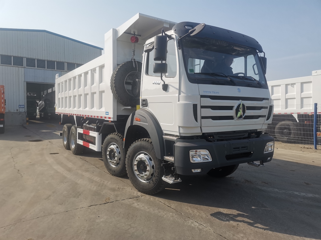 Truk sampah baru Beiben 8*4 Warna Putih Weichai 380hp Turbocharged Euro 2 Penggunaan di Afrika