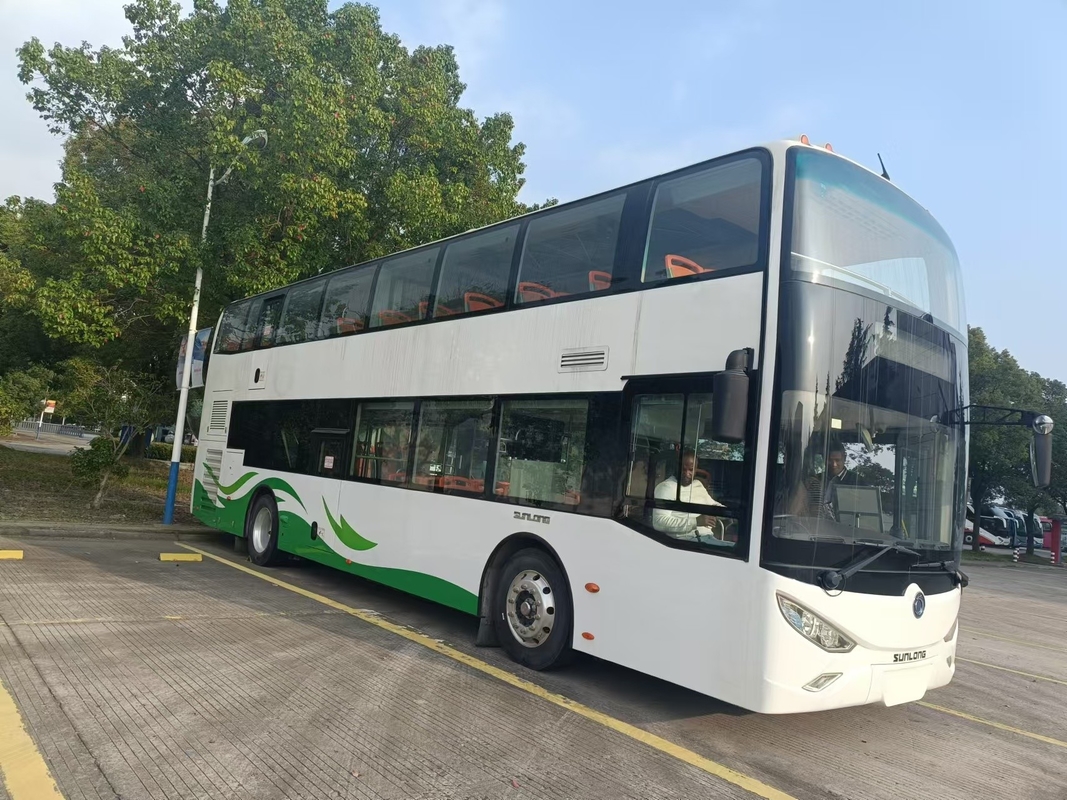 Bus Wisata Bekas Mewah 37 Kursi Lantai Dua RHD Mesin Weichai Diesel Bus Bus Sunlong SLK6126