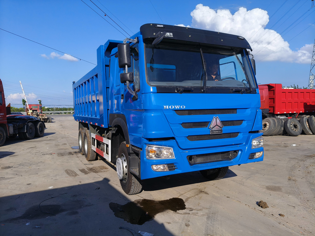 Truk Tipper 420HP Sinotruk Howo 6*4 Drive Mode Leaf Spring Sands Transport LHD