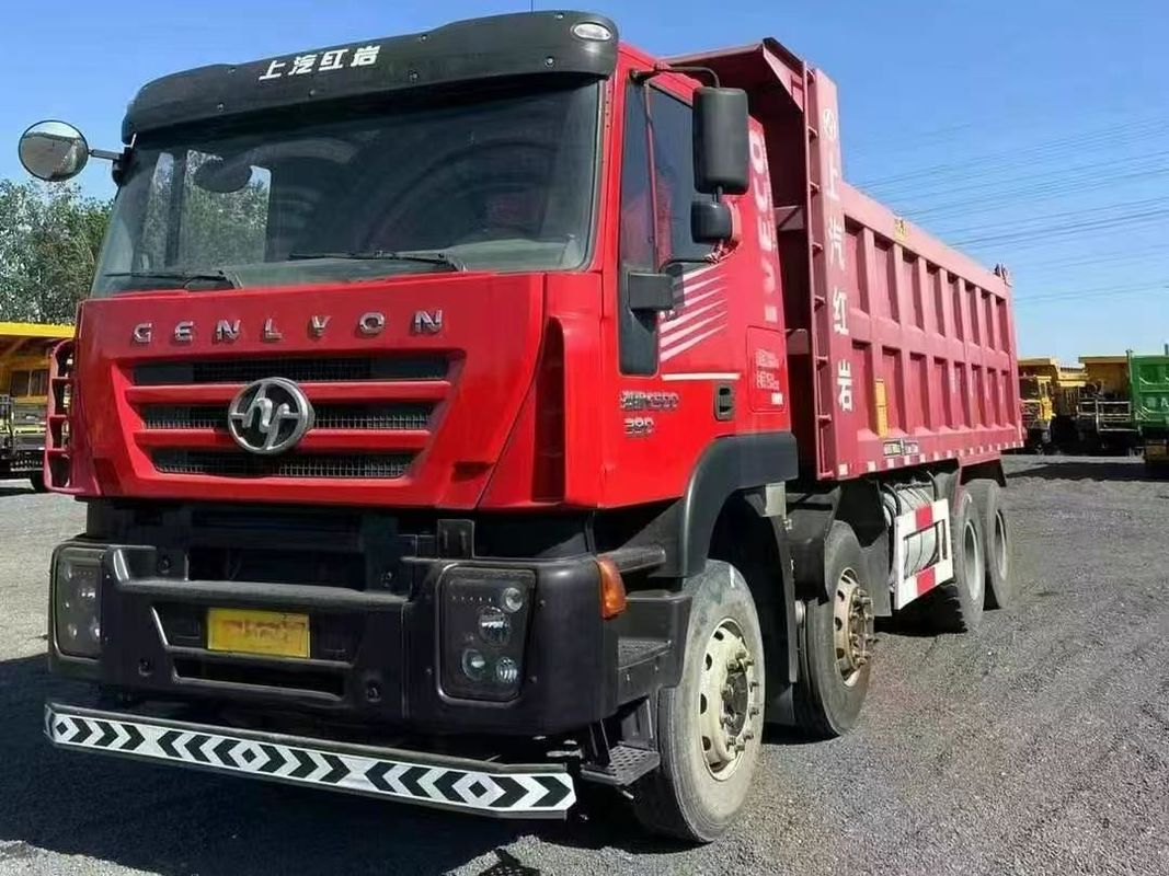 Truk Bekas China Heavy SAIC Hongyan Dump Truck 8×4 Truk Teknologi Kemudi Kiri 390hp