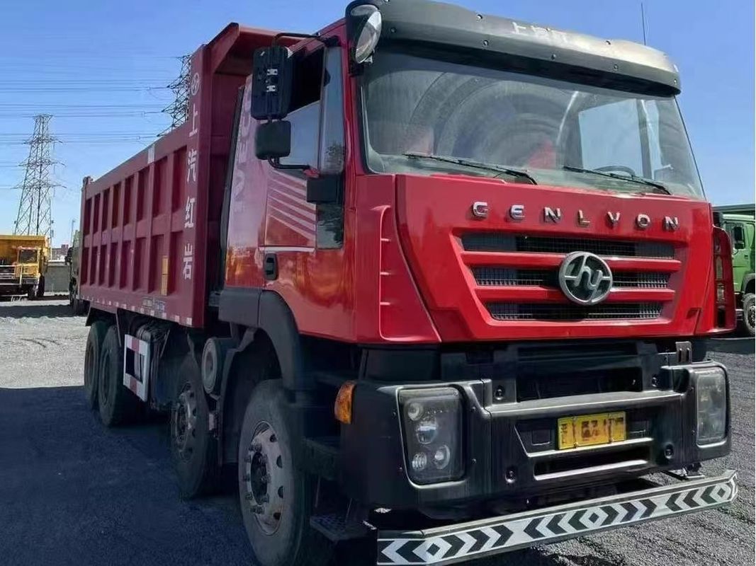 Truk Bekas China Heavy SAIC Hongyan Dump Truck 8×4 Truk Teknologi Kemudi Kiri 390hp