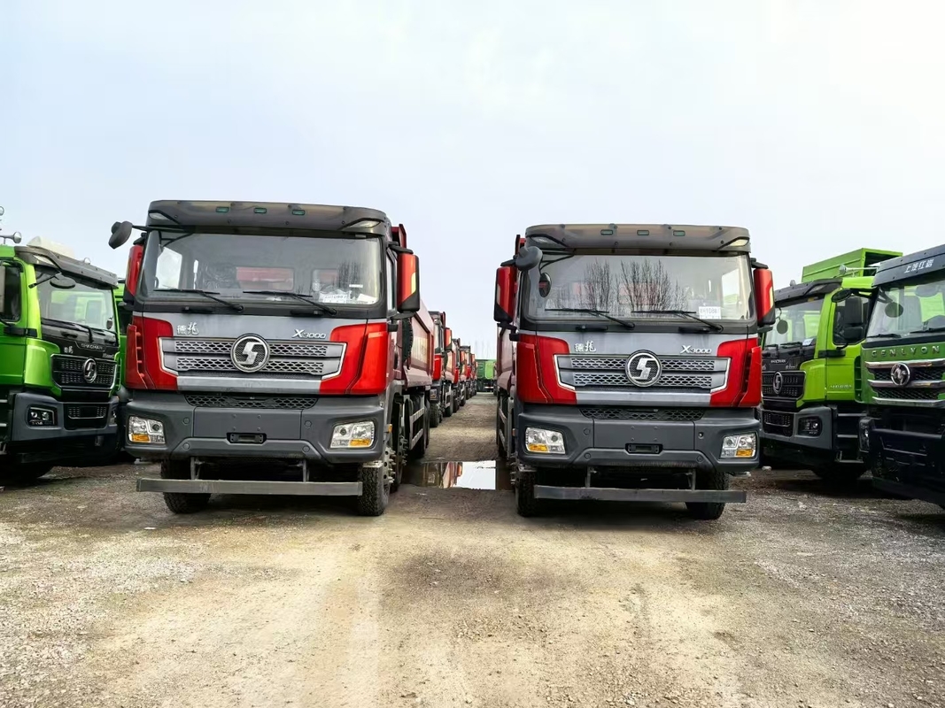 Truk dumper bekas untuk tambang Shacman Weichai 430hp Pengangkat depan 8 * 4 Drive Mode 12 Ban Lhd 50tons Loading