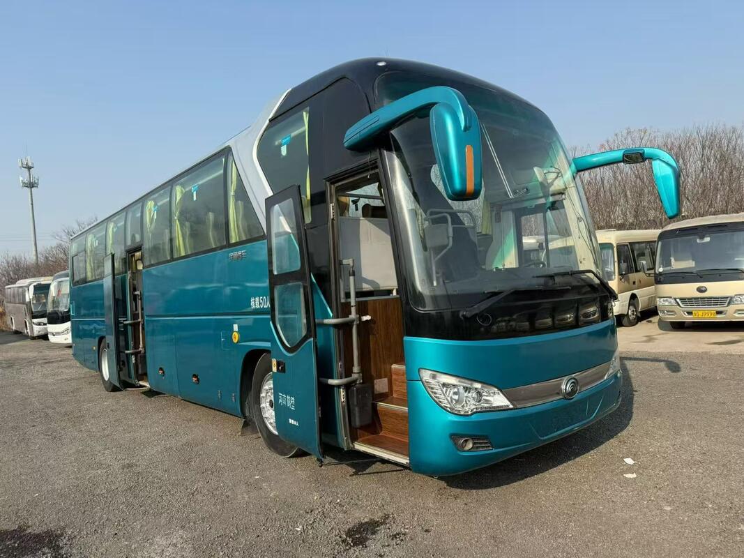 Bus Bus bekas Yutong Zk6122 Weichai 375hp Leaf Spring 50 kursi Transportasi mewah dengan AC