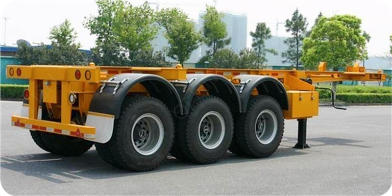 12400 * 2490 * 1400 Mm Second Hand Trailer Semi YORK Merek 3 * 13 Ton Kapasitas