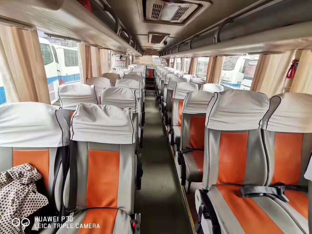 Diesel LHD Yutong Digunakan Coaster Bus 55 Kursi Bus Biru Putih 2014 Tahun ZK6118