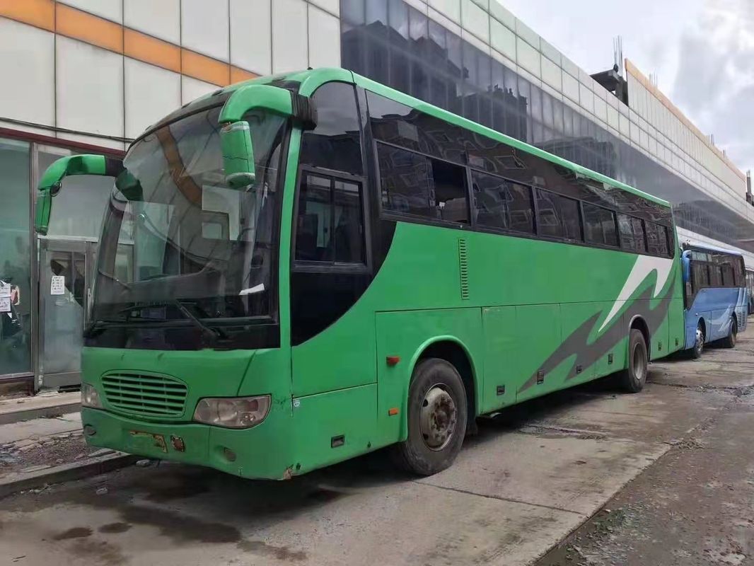 Mesin Depan Tur Bis Hijau Bekas 51 Kursi Dua Pintu LHD / RHD Mendukung Diesel 2010 Tahun