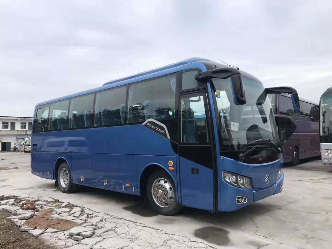 33 Kursi 2014 Tahun Digunakan Bus Perjalanan Digunakan Pelatih Motor Warna Biru 3300mm Tinggi Bus