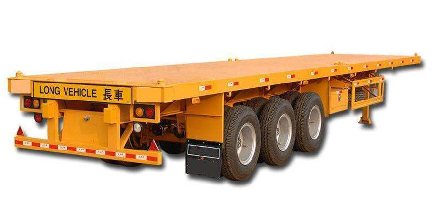 Trailer Semi Flatbed Baja Dengan Pengangkutan Kontainer 12R22.5 Triangle Tire 40 Feet