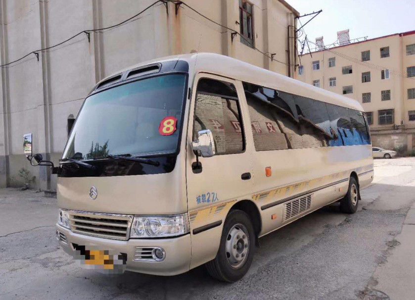 2016 Tahun Digunakan Coaster Bus Mesin Cummins 27 Kursi Dengan Rem Udara Dan Batang Tenggelam