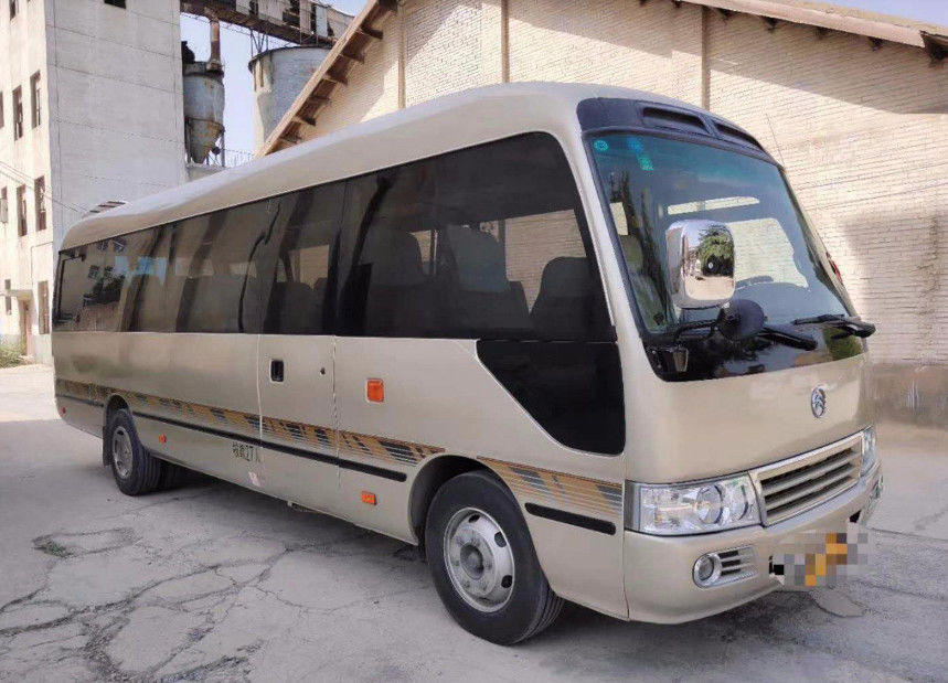 2016 Tahun Digunakan Coaster Bus Mesin Cummins 27 Kursi Dengan Rem Udara Dan Batang Tenggelam