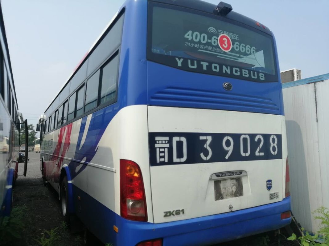 Bus Yutong Bekas ZK-6112D 53 Kursi 110km/H Mesin Depan Bus Pelatih Bekas