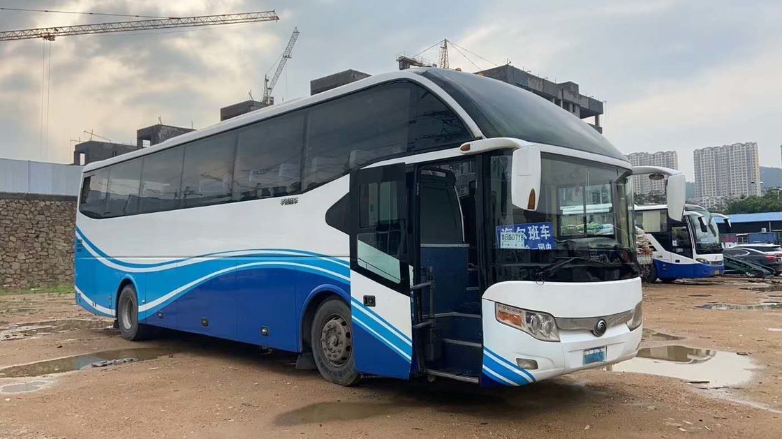 55 Kursi 6 Ban 6050mm Jarak sumbu roda Bekas Bus Yutong Drive Tangan Kiri Nude Packing Double Doors with ABS