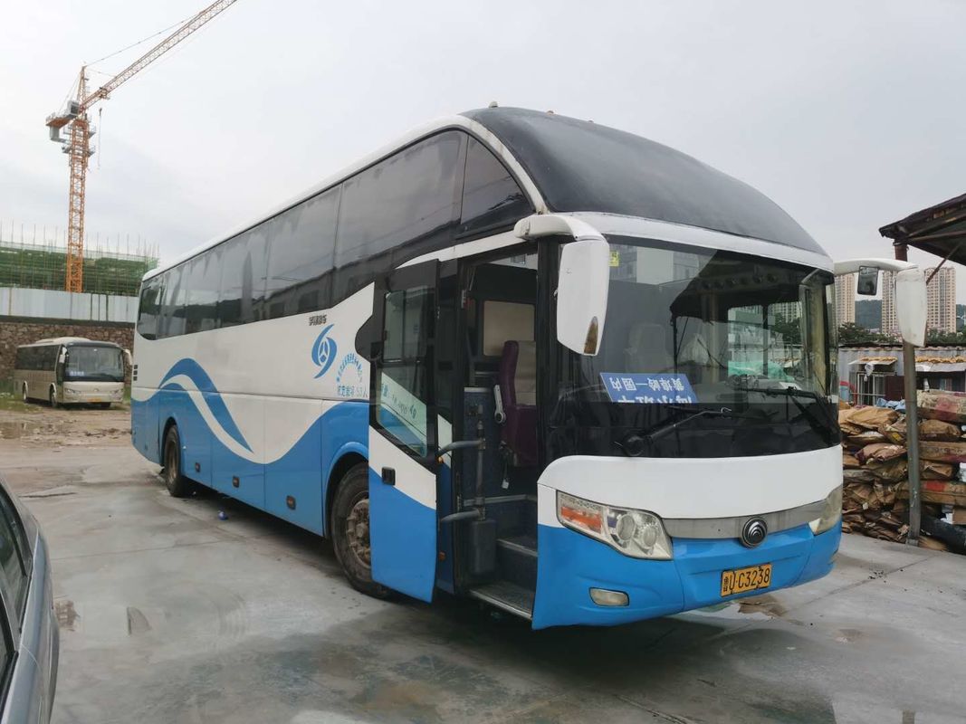 55 Kursi 6 Ban 6050mm Jarak sumbu roda Bekas Bus Yutong Drive Tangan Kiri Nude Packing Double Doors with ABS