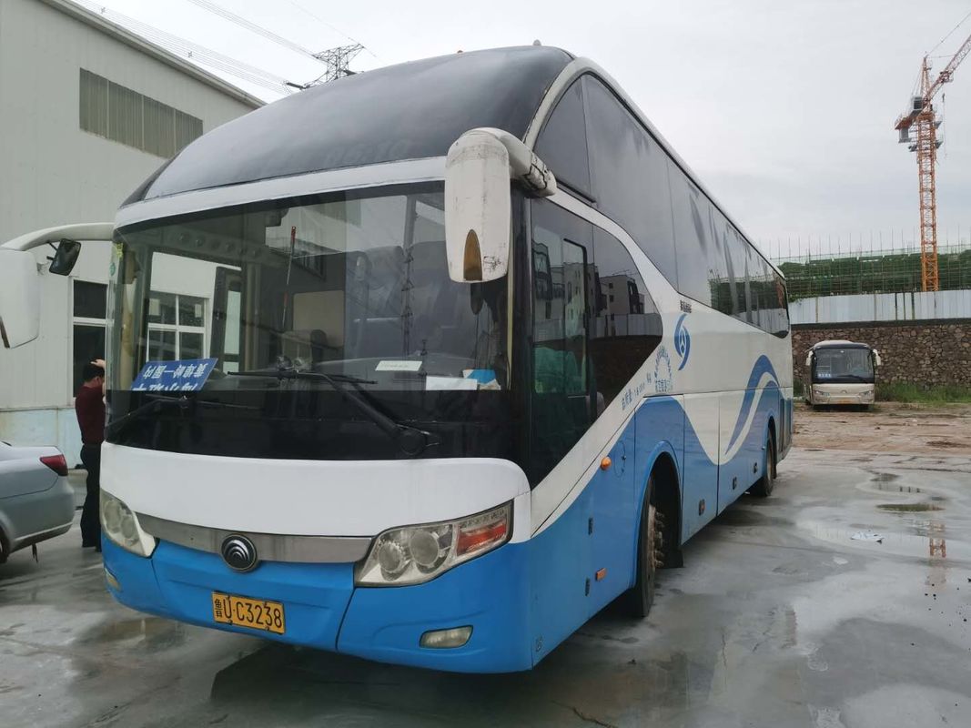 55 Kursi 6 Ban 6050mm Jarak sumbu roda Bekas Bus Yutong Drive Tangan Kiri Nude Packing Double Doors with ABS