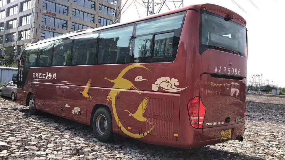 247kw Minyak Diesel 50 Kursi 2015 Tahun Digunakan Bus Yutong Mesin Yuchai Kilometer Rendah Sasis Baja Euro III dengan AC