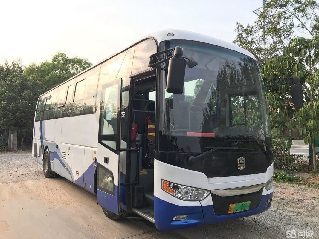 Mesin WP Kendaraan Listrik Hibrida Minyak-Listrik 155kw Pintu Ganda Kursi Kulit Digunakan Bus Pelatih Zhongtong LCK6101 47 Kursi