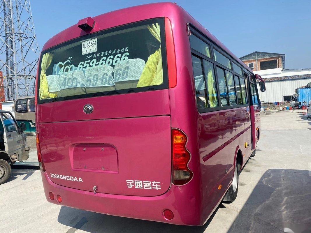 Bus Yutong Bekas Model ZK6660 24 Kursi Bus Penumpang Bekas Euro IV Baja Chassis Depan Mesin Kemudi Kiri