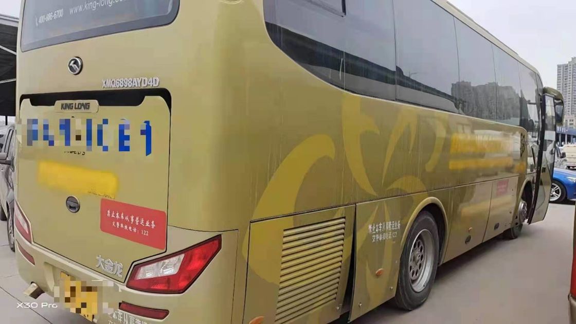 Renew 2013 Tahun Digunakan King long XMQ6898 Coach Bus 39 Kursi menggunakan bus Mesin Diesel Tidak Ada Kecelakaan LHD Bus