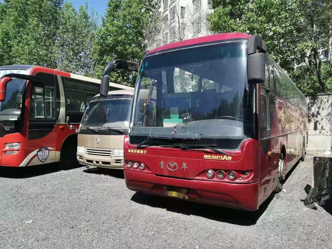 Bus Pemuda Bekas NEOPLAN Chassis 48 kursi Airbag Pintu Ganda Kemudi Kiri Mesin Belakang Bus Penumpang Bekas
