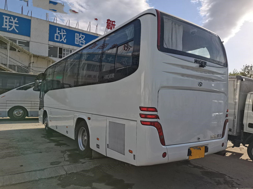 Bus Lebih Tinggi Bekas KLQ6856 37 Kursi Sasis Baja Belakang Mesin Yuchai Penggerak Tangan Kiri Kondisi Baik dengan AC