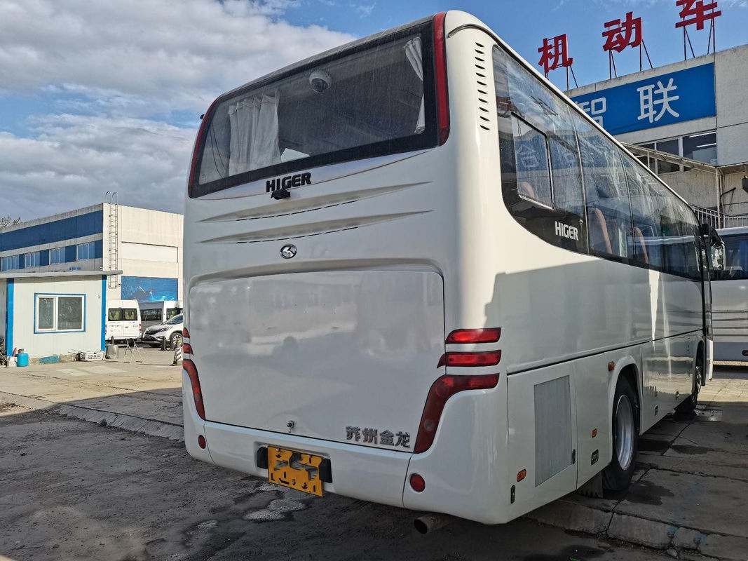 Bus Lebih Tinggi Bekas KLQ6856 37 Kursi Sasis Baja Belakang Mesin Yuchai Penggerak Tangan Kiri Kondisi Baik dengan AC