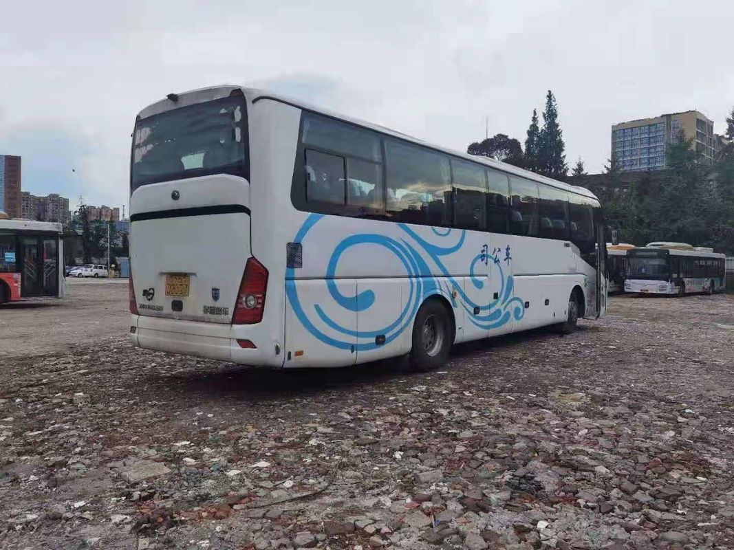 Bus Yutong Bekas ZK6122 49 Kursi Sasis Baja Pintu Ganda Bus Penumpang Bekas Penggerak Tangan Kiri WP.10 Mesin Belakang